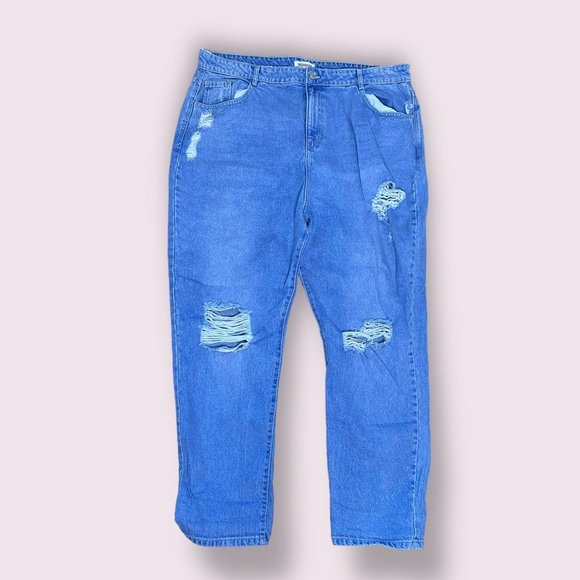 ASOS | Women’s | Plus Ripped Boyfriend Jean in Mid Wash Blue | Size: 20 - Picture 1 of 9